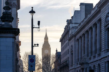 Big Ben in early winter morning, Londonの写真素材