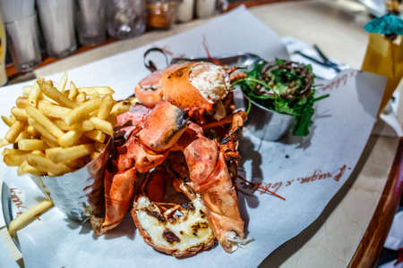 Lobster served in english pubの写真素材
