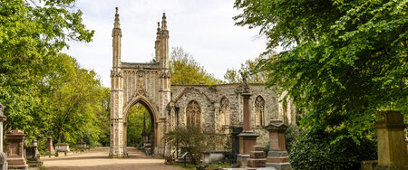 Nunhead cemetry in springの写真素材