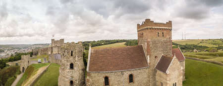 Aerial view of Dover Castle, Englandの写真素材