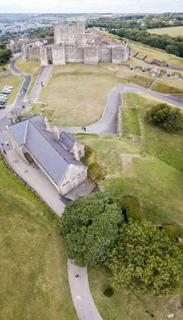 Aerial view of Dover Castle, Englandの写真素材