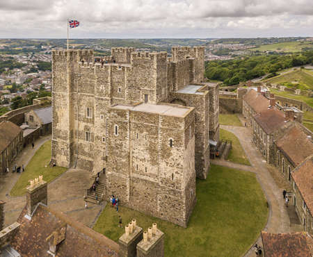 Aerial view of Dover Castle, Englandの写真素材