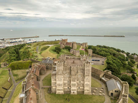 Aerial view of Dover Castle, Englandの写真素材