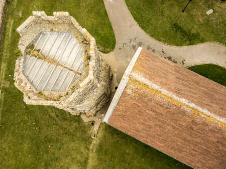 Aerial view of Dover Castle, Englandの写真素材