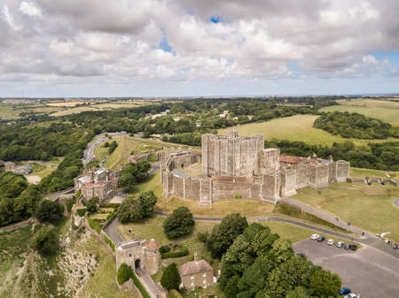 Aerial view of Dover Castle, Englandの写真素材
