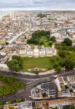 Aerial view of Brighton in summer, Englandの写真素材