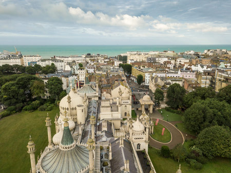 Aerial view of Brighton in summer, Englandの写真素材