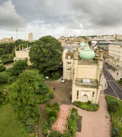 Aerial view of Brighton in summer, England