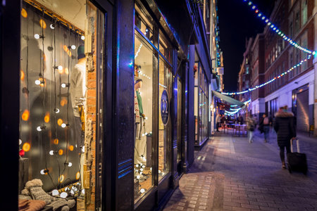 Christmas lights 2016 in Carnaby, London, UK