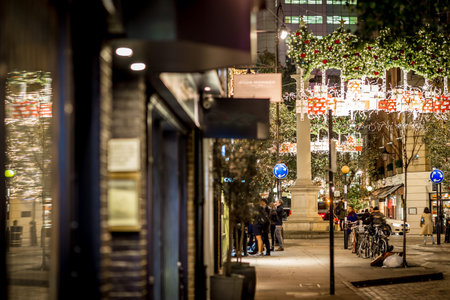 Seven dials at Christmas time in London