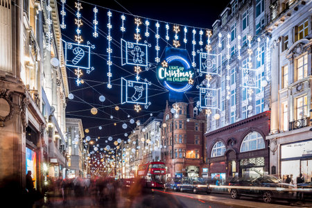 Christmas lights 2017 on Oxford street, London, UK