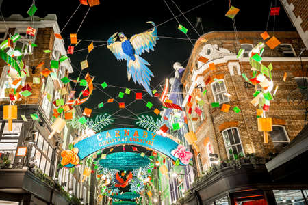 Christmas lights 2016 in Carnaby, London, UKのeditorial素材