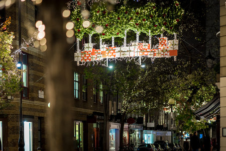 Seven dials at Christmas time in Londonのeditorial素材