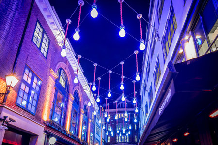 Christmas lights 2016 in Carnaby, London, UKの写真素材