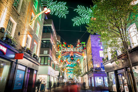 Christmas lights 2016 in Carnaby, London, UKのeditorial素材