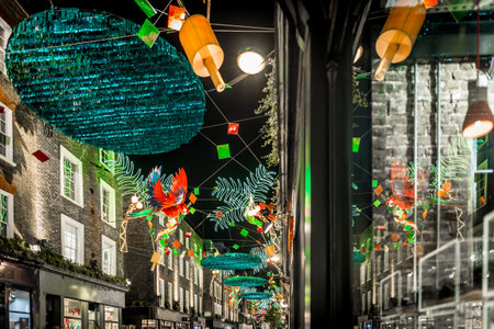 Christmas lights 2016 in Carnaby, London, UKの写真素材