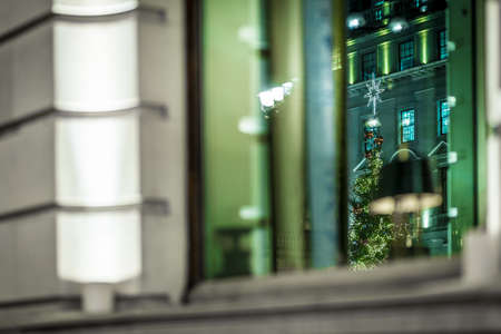 Picadilly decorated for Christmas, London, UKの写真素材