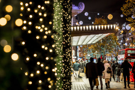 Oxford street in Christmas time, London, UK
