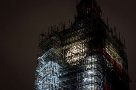 Big Ben under construction, London, UKの写真素材