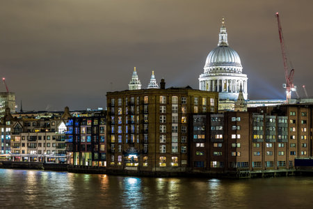 St Pauls cathedral in winter night, London