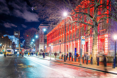 London buildings lit for Brexit, UK