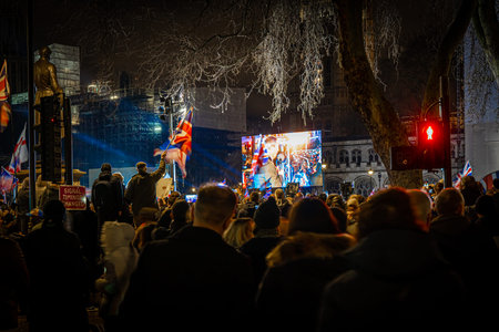 Brexit celebration on the Parliament Square in London