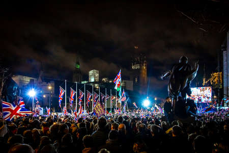Brexit celebration on the Parliament Square in Londonのeditorial素材
