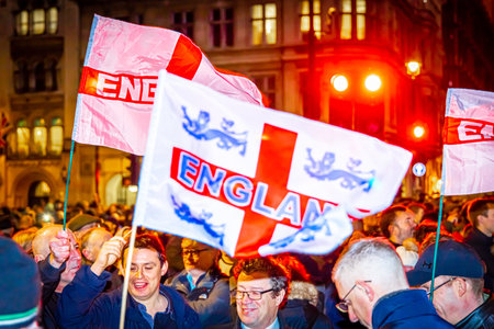 Brexit celebration on the Parliament Square in Londonのeditorial素材