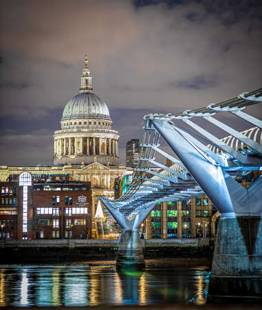 Panorama of St Paul's Cathedral in winter time, London, England, UKの写真素材
