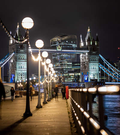 Panorama of Tower bridge in winter time, London, England, UKの写真素材