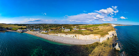 Aerial panoramic view of Isle of WIght, UK