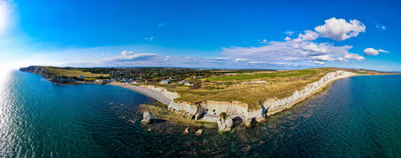 Aerial panoramic view of Isle of WIght, UK