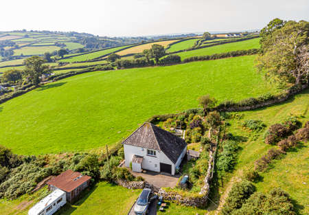 Cottage in Dartmoor National park, England, UKの写真素材