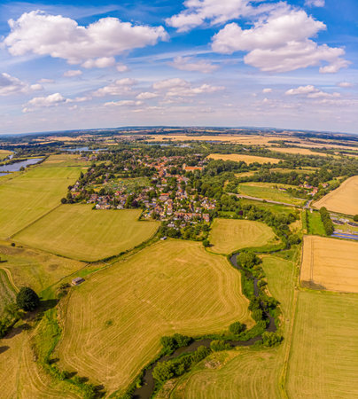 Aerial view of town of Dorchester, UKの写真素材