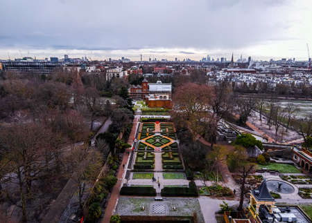 Aerial view of Holland park and Kensington area in London in England, UKのeditorial素材