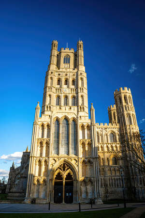 The sunset view of cathedral of Ely, a city in Cambridgeshire, England, UKの写真素材