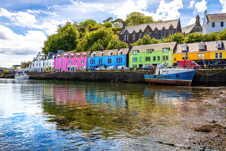 Colorful houses of Portree, Isle of Skye, Scotland, UKのeditorial素材