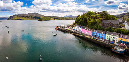 Colorful houses of Portree, Isle of Skye, Scotland, UKのeditorial素材