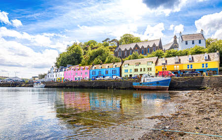 Colorful houses of Portree, Isle of Skye, Scotland, UKのeditorial素材