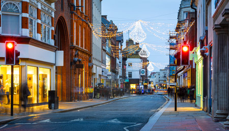 Richmond area of London decorated for Christmas, UKの写真素材