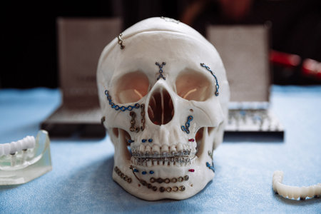 Plastic model of the skull for stomatology and maxillofacial surgery.
