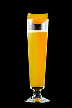 Freshly squeezed orange juice in a glass.の写真素材
