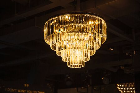 Chandelier on the ceiling.の写真素材