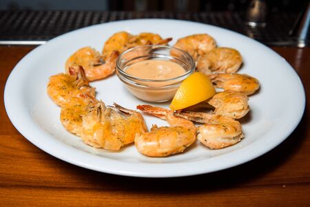 The perfect shrimp appetizer.の写真素材