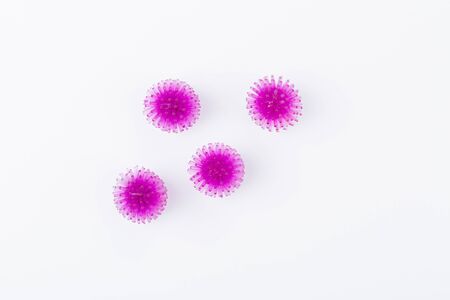 Abstract virus strain model coronavirus covid-19 on white background. Virus Pandemic Protection Concept.の写真素材