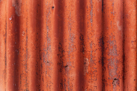 Rusty old corrugated iron sheet. Textile, abstract background.