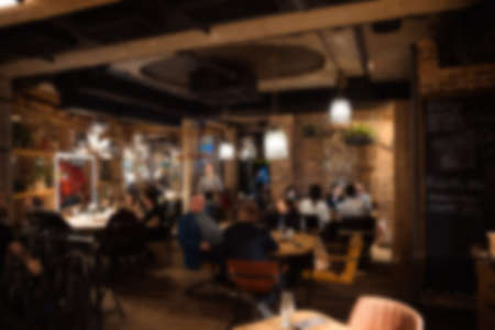 Abstract blur and defocused cafe interior for background.の写真素材