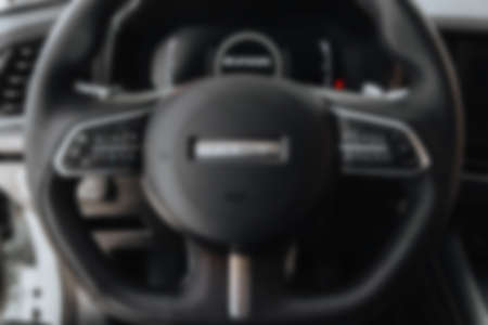 Abstract blur car steering wheel.の写真素材