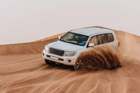 Dubai, United Arab Emirates - 01, July 2021 : Race in sand desert.
