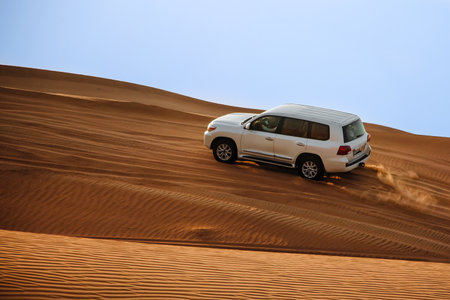 Dubai, United Arab Emirates -01, July 2021: The car ride at Arabian Desertのeditorial素材